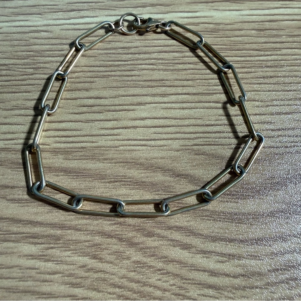Gold Paperclip Bracelet 7” Lobster Claw Gold Filled 14/20